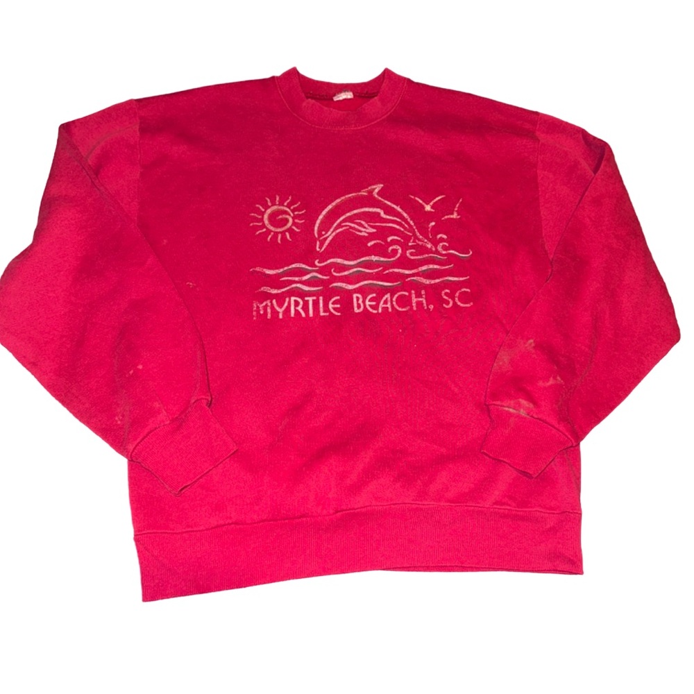 Vintage Myrtle Beach South Carolina Red Crewneck Sweatshirt See Measurements